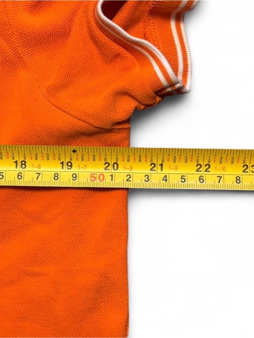 Moncler Polo Men’s Maglia Orange Short-Sleeve Polo with White Trim - Picture 8 of 8